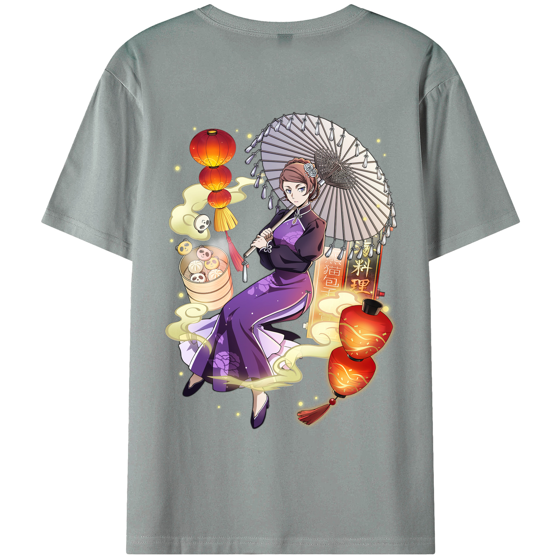 （画像用） 文豪ストレイドッグス Bungo Stray Dogs 綿100％ メンズ半袖Tシャツ（バックプリント） 通気性